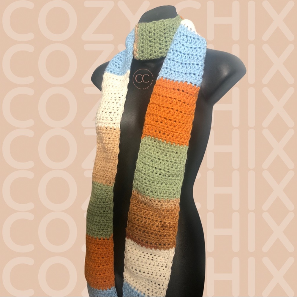 “Harmony” Handmade Crochet Skinny Scarf